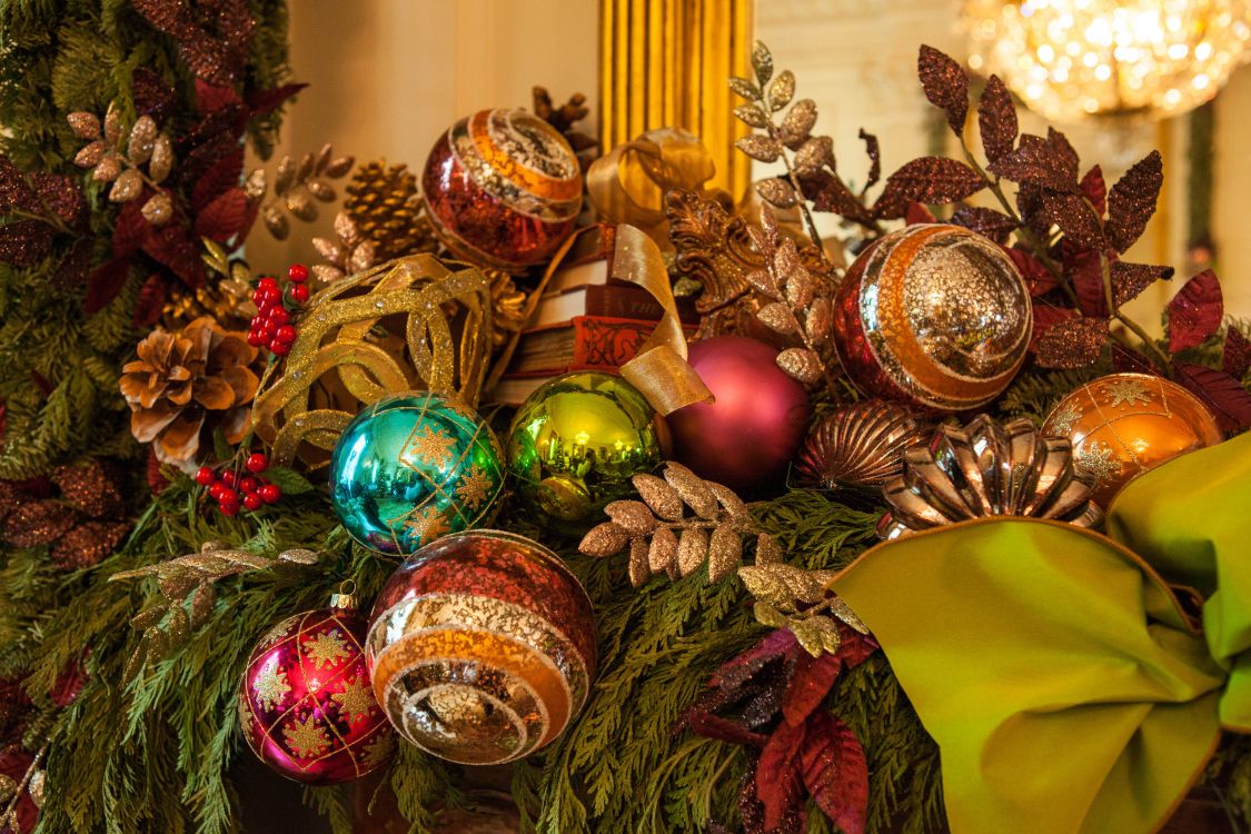 Обои Новый год, рождественский орнамент, праздник, Рождественский день, Рождественские украшения в разрешении 3000x2000