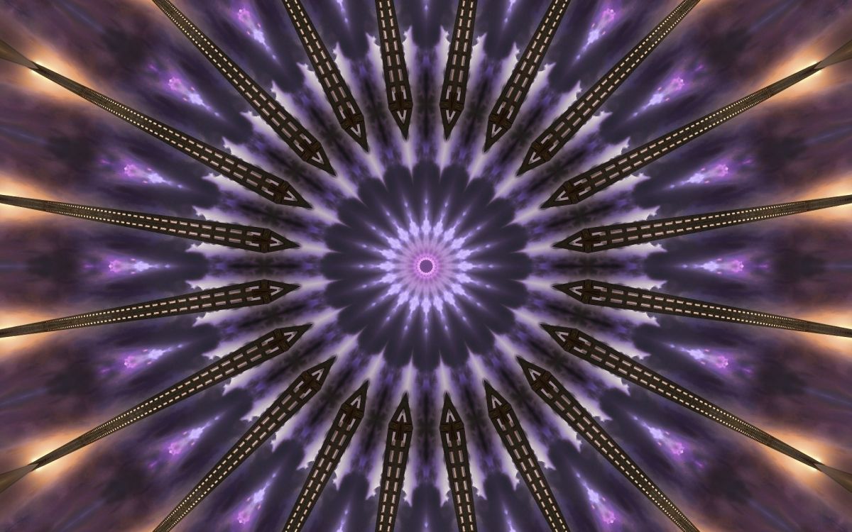 Обои пурпур, фрактальное искусство, Фиолетовый, свет, симметрия в разрешении 1920x1200