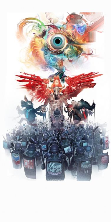 Обои зверь андроид джонс, артист, арт, жидкий, красный цвет в разрешении 1030x2048