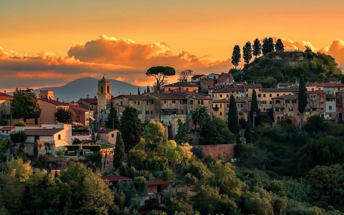 Обои городок, город, городской пейзаж, вечер, городской район в разрешении 2560x1600