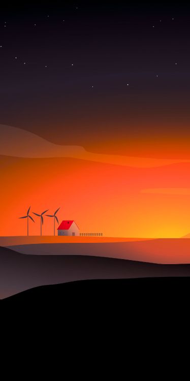 Обои небесный объект, ветряная мельница, атмосфера, экорегион, свет в разрешении 1536x3073