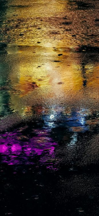 Обои отражение, вода, атмосфера, послесвечение, природный ландшафт в разрешении 1080x2340