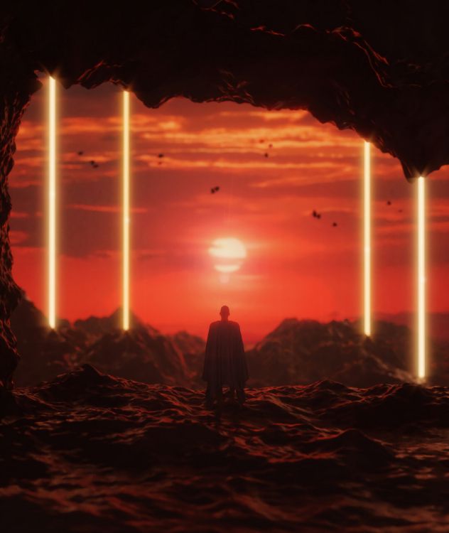 Обои закат, свет, красный цвет, Апельсин, освещение в разрешении 2160x2560