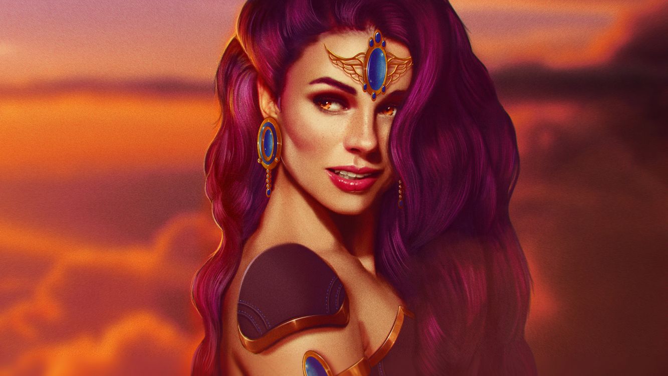 Обои красота, арт, лицо, волосы, голова в разрешении 3840x2160