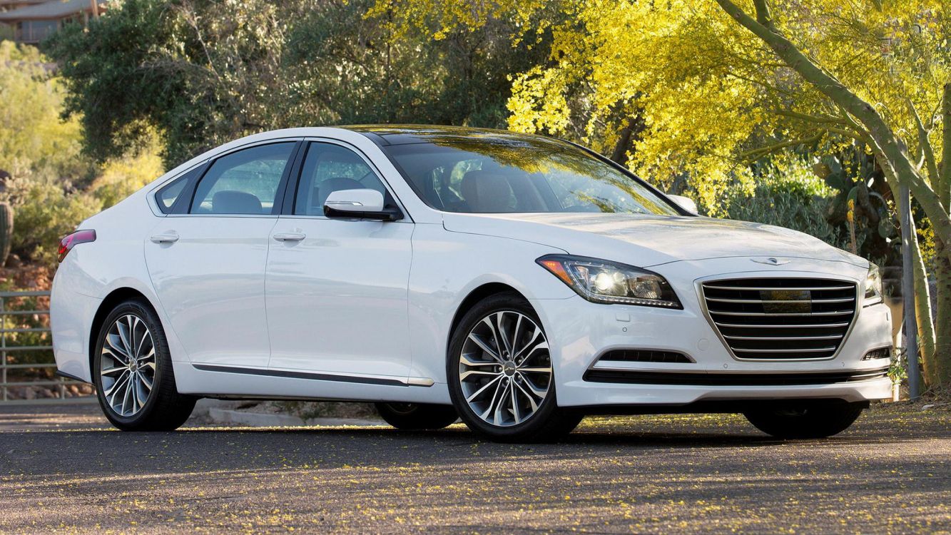 Обои седан, автомобиль среднего размера, генезис, авто, личный роскошный автомобиль в разрешении 5120x2880