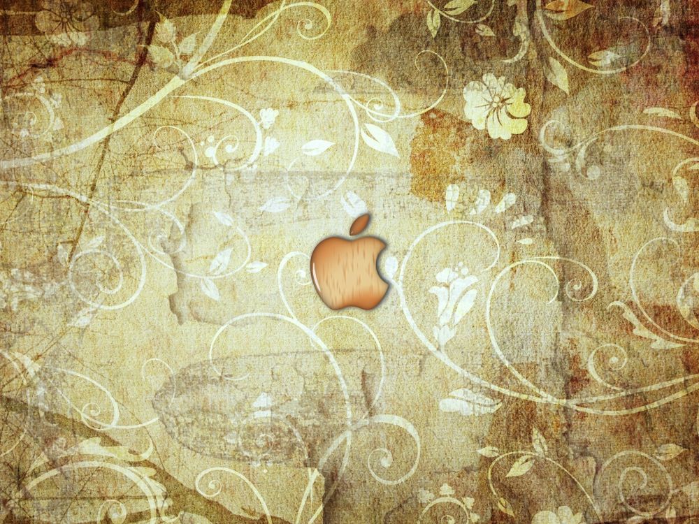 Обои лого, apple, узор, яблоко, шрифт в разрешении 1920x1440