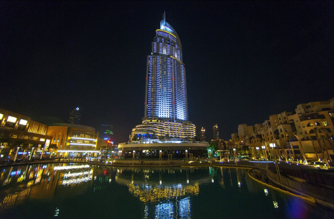 Обои Дубай Марина, небоскреб, ориентир, вышка, ночь в разрешении 2600x1705