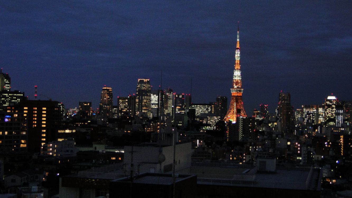 Обои Торонто, небоскреб, ночь, город, городской район в разрешении 3456x1944