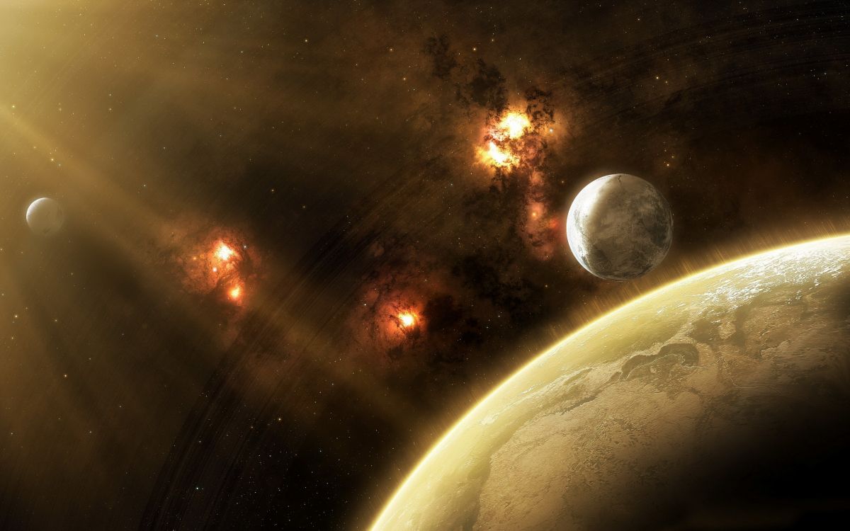 Обои планета, космос, космическое пространство, астрономический объект, атмосфера в разрешении 2560x1600