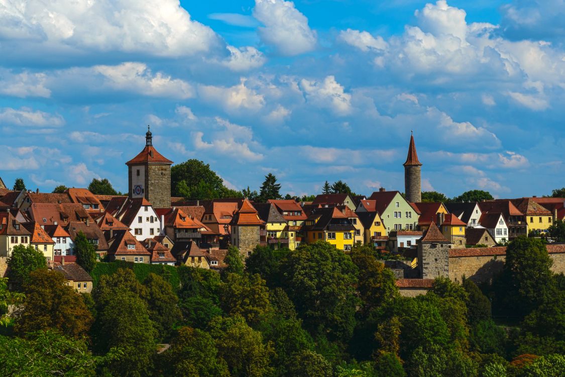 Обои Ротенбург-об-дер-Таубер, Венеция, городок, облако, населенный пункт в разрешении 3000x2000