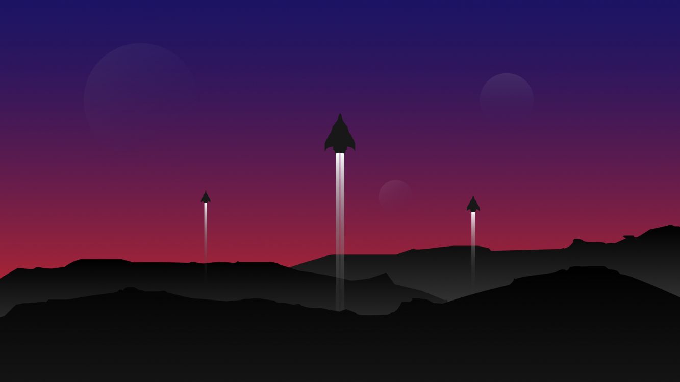 Обои космос, ракета, космический полет, атмосфера, красный цвет в разрешении 3840x2160