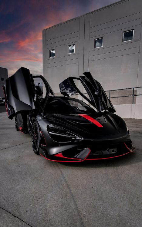 Обои легковые автомобили, авто, черно-красная спортивная машина, спорткар, Макларен 12с в разрешении 2400x3840