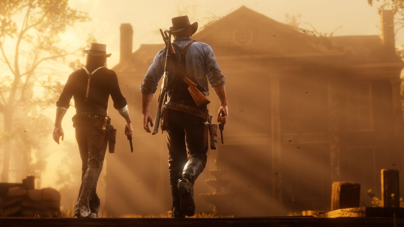 Обои red dead redemption 2, red dead redemption, grand theft auto v, Джон Марстон, Рокстар игры в разрешении 3840x2160