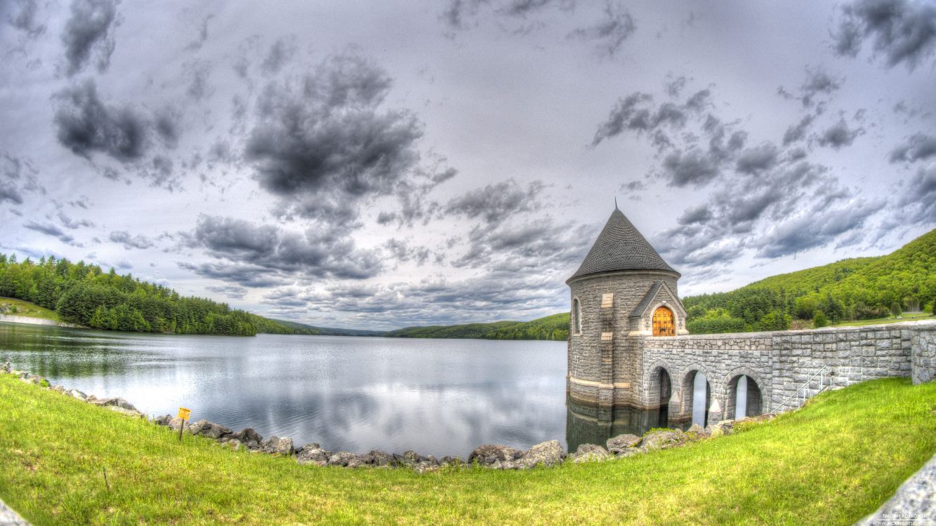 Обои природа, вода, водохранилище, озеро, отражение в разрешении 3840x2160