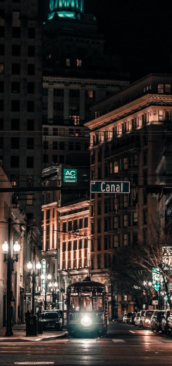 Обои новый Орлеан, здание, окно, свет, уличный фонарь в разрешении 1514x3200