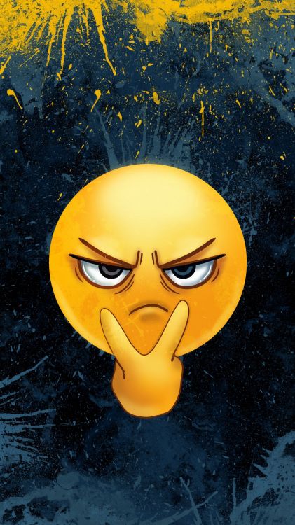 Обои dp для WhatsApp, желтый, Апельсин, смайлик, мультфильм в разрешении 1080x1920