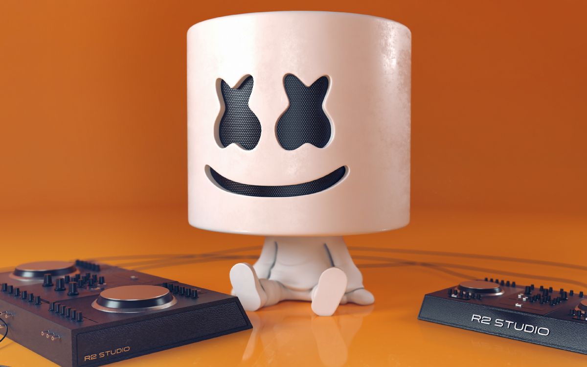 Обои marshmello 3д, электронное устройство, электронный инструмент, прогрессивхаус, освещение аксессуар в разрешении 3840x2400