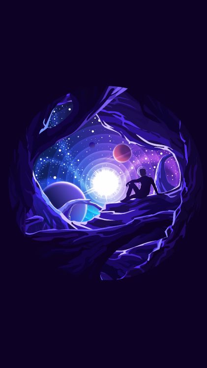 Обои звездные темы, иллюстрация, дизайн, планета, графический дизайн в разрешении 2160x3840