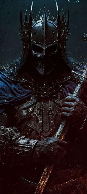 Обои фигурка, иллюстрация, броня, фильм, мифология в разрешении 1080x2400