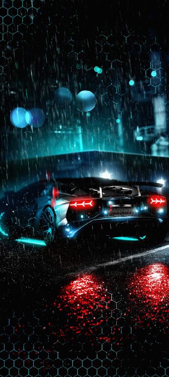 Обои спорткар, легковые автомобили, уловка Viper, автомобильное освещение, капюшон в разрешении 1080x2400