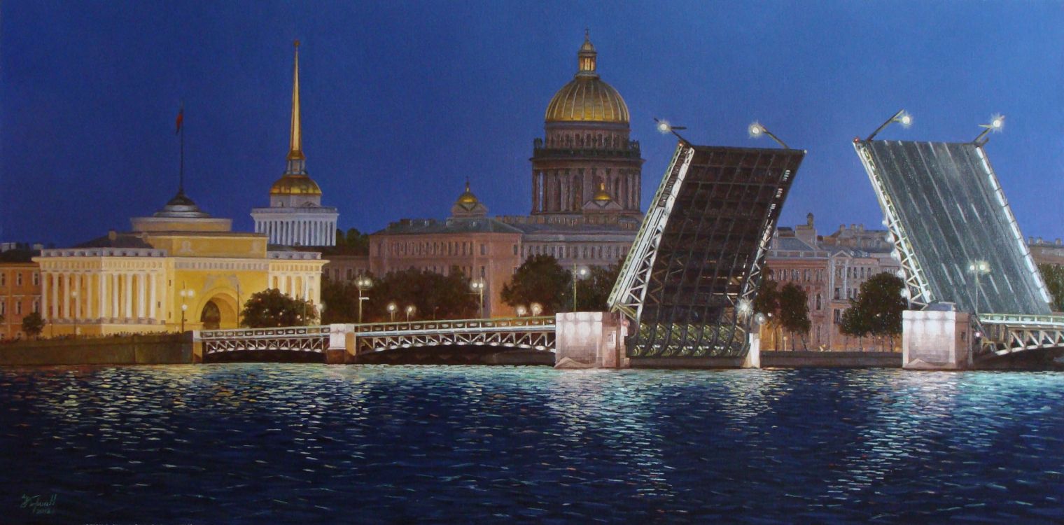 Обои ориентир, блог, ночь, город, вода в разрешении 3229x1593