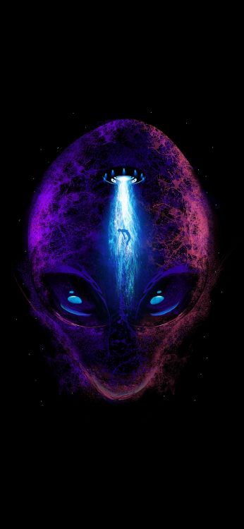 Обои темнота, пурпур, ирис, Фиолетовый, арт в разрешении 1080x2340