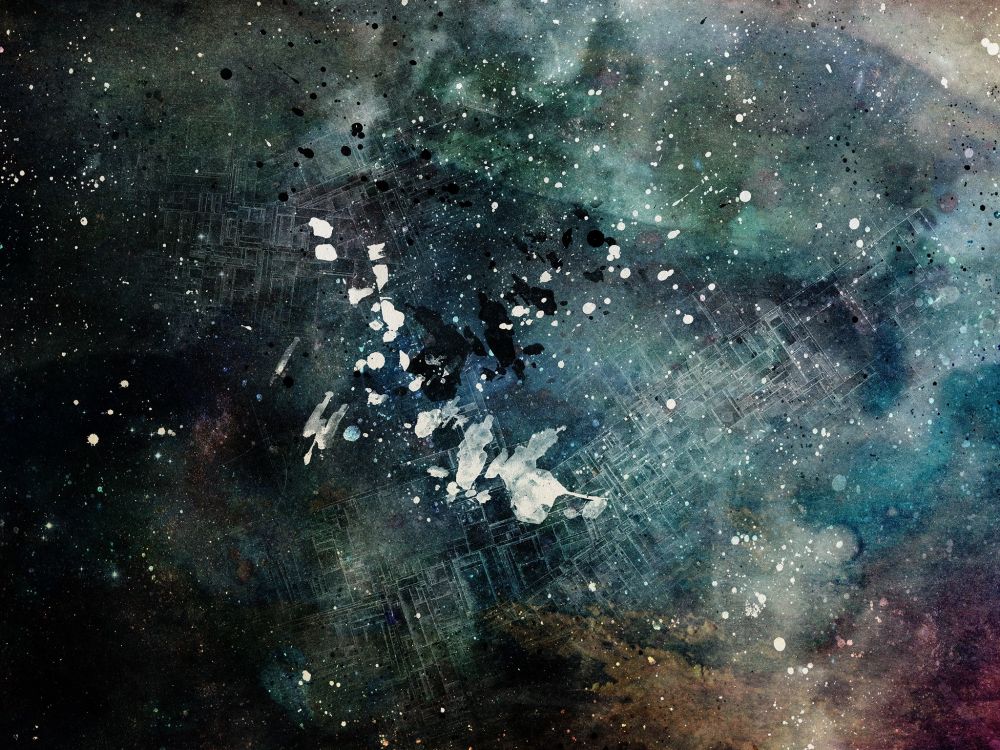 Обои космос, живопись, вода, атмосфера, туманность в разрешении 2048x1536