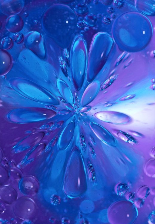 Обои фрактал, синий, вода, Аква, пурпур в разрешении 2218x3200