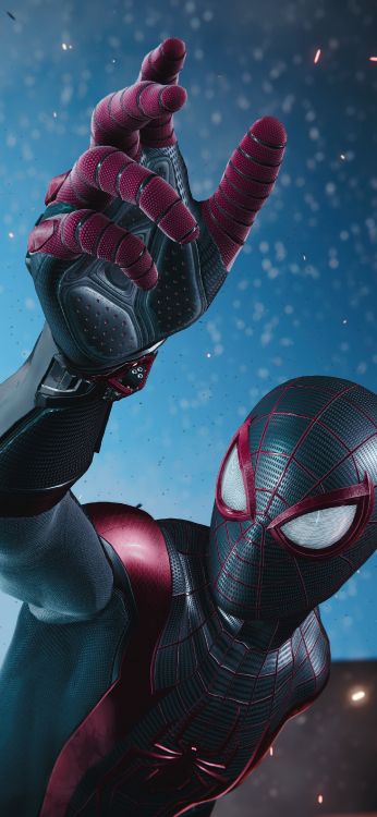 Обои яблоко, голова, мультфильм, жест, красный цвет в разрешении 1772x3840