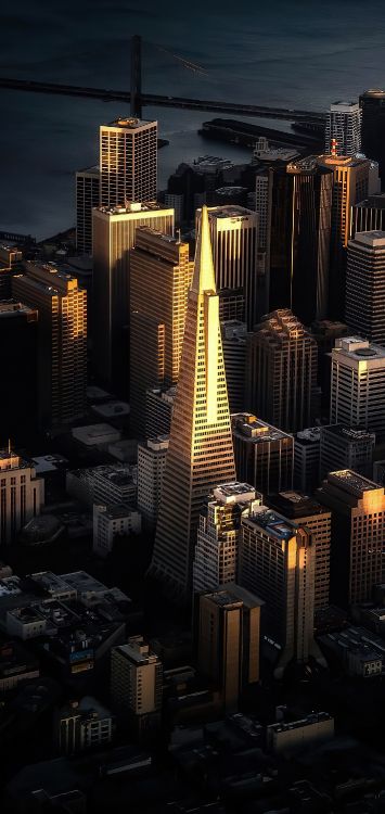 Обои городской пейзаж, эпический воздух, небоскреб, здание, атмосфера в разрешении 1420x3000