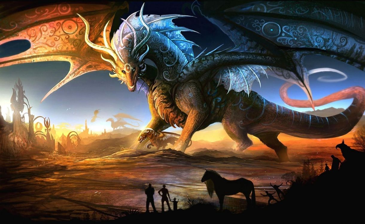 Обои дракон, легендарное существо, фэнтези, мифология, мифическое существо в разрешении 1920x1180