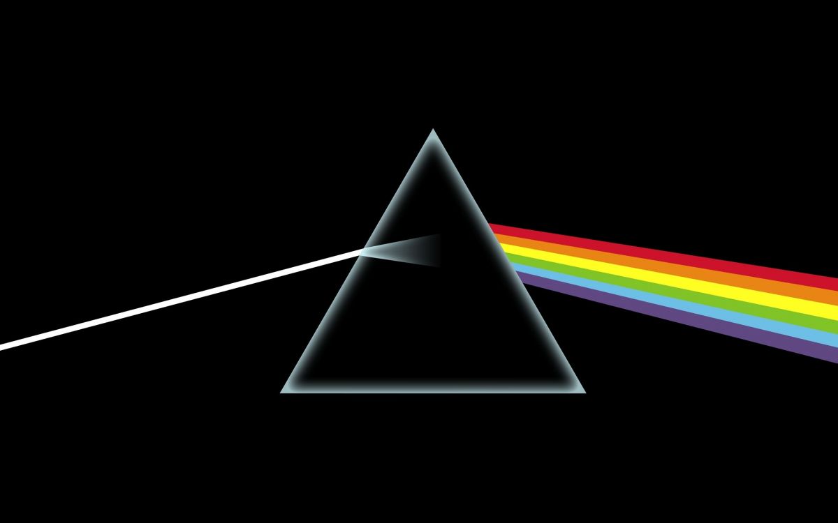 Обои Темная сторона Луны, Pink Floyd, призма, свет, треугольник в разрешении 2560x1600