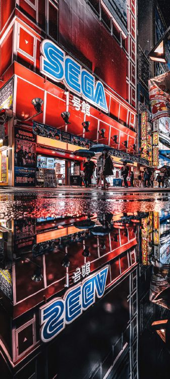 Обои розничная продажа, Акихабара электрический город, мультик, отаку, здание в разрешении 1080x2400