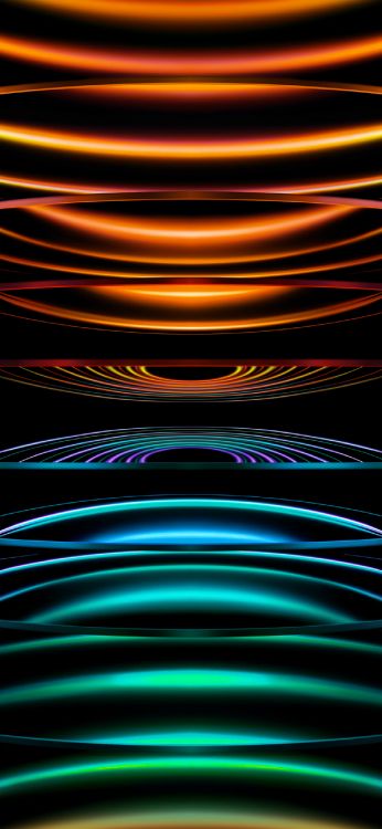 Обои Оранжевый цвет, электричество, арт, газ, параллель в разрешении 1290x2796