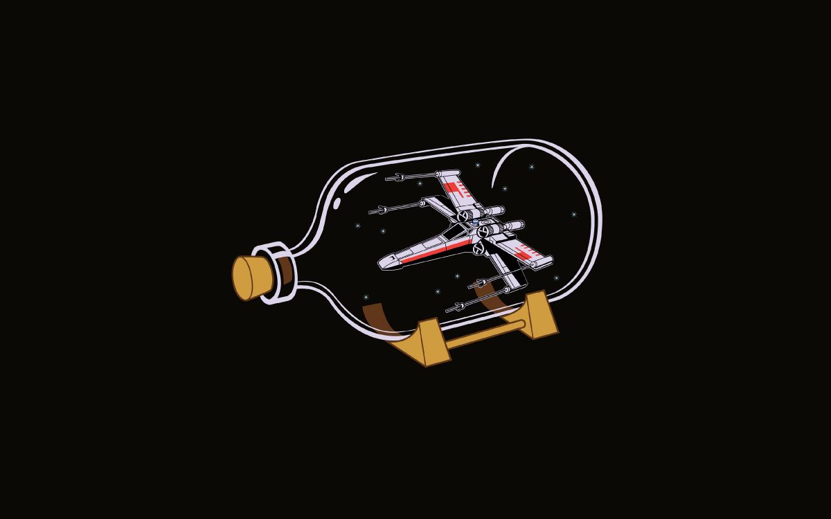 Обои X-крыло Истребитель, минимализм, арт, иллюстрация, лого в разрешении 3840x2400