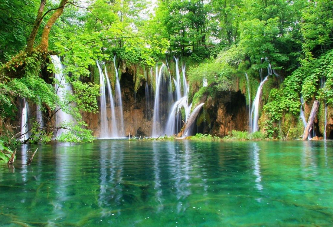 Обои национальный парк плитвицкие озера, водопад, водоем, гидроресурсы, природа в разрешении 2560x1743