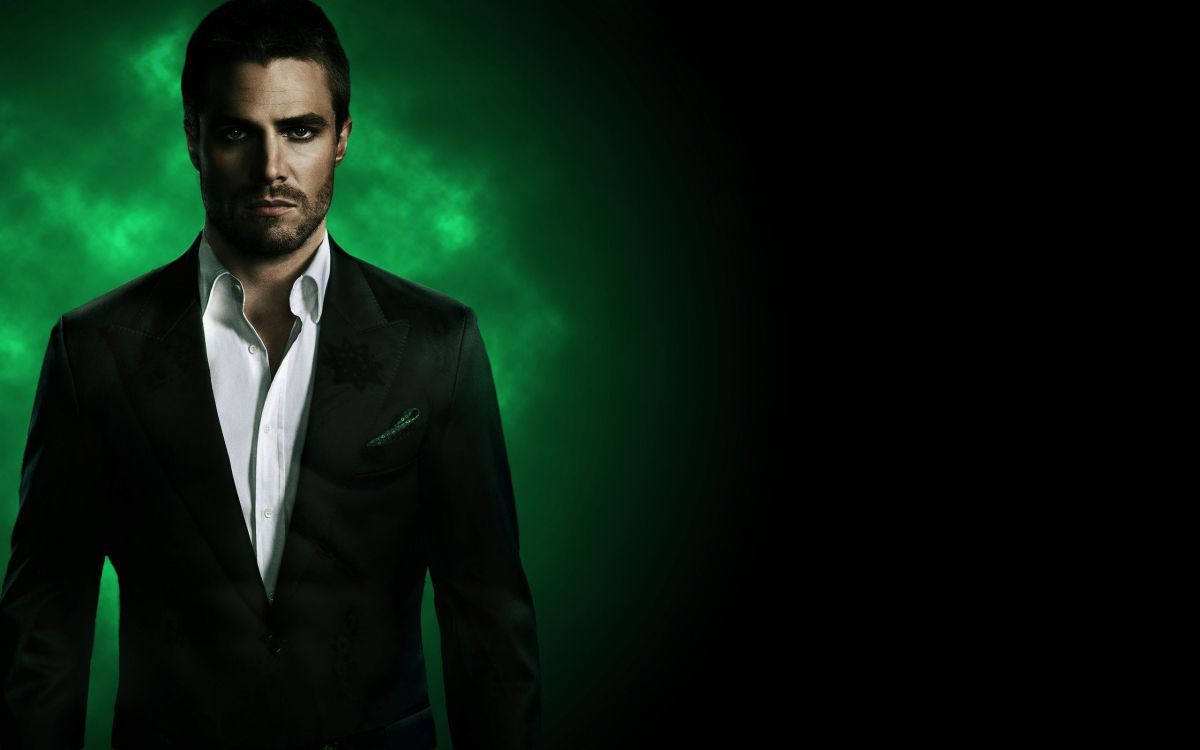 Обои Оливер Куин, Стивен амелл, зеленый, официальная одежда, темнота в разрешении 2560x1600