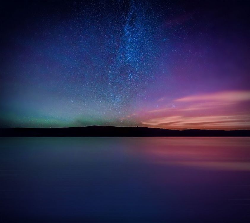 Обои Huawei, Huawei Enjoy 7, смартфон, природа, синий в разрешении 2160x1920