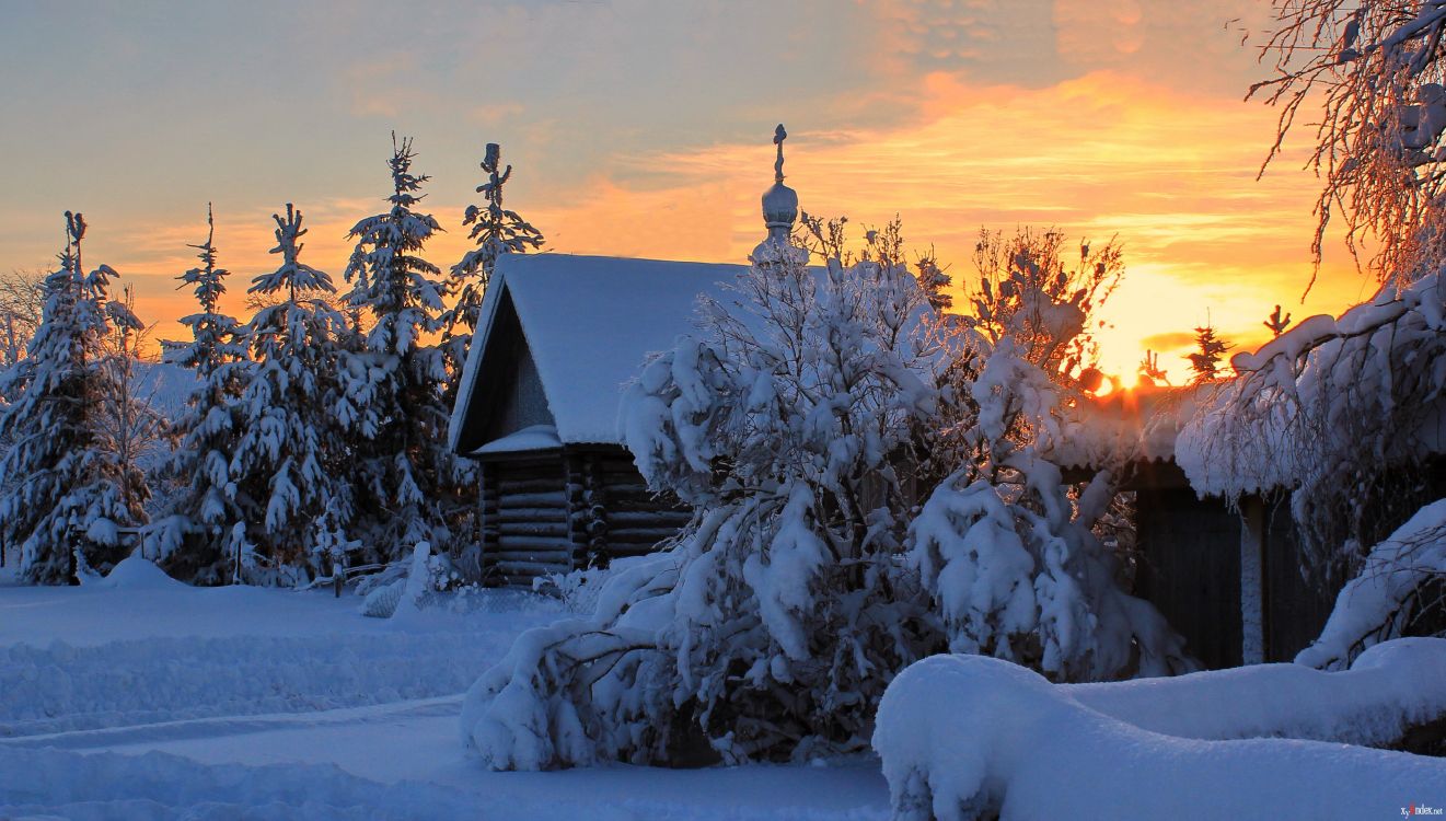 Обои утро, зима, вечер, Арктика, снег в разрешении 4126x2342