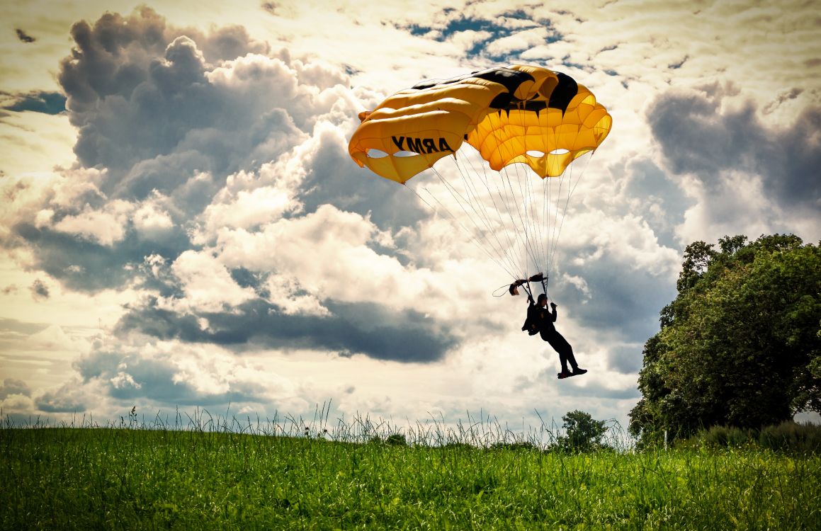 Обои парашют, парашютный спорт, Люди в природе, облако, Счастлив в разрешении 5311x3435
