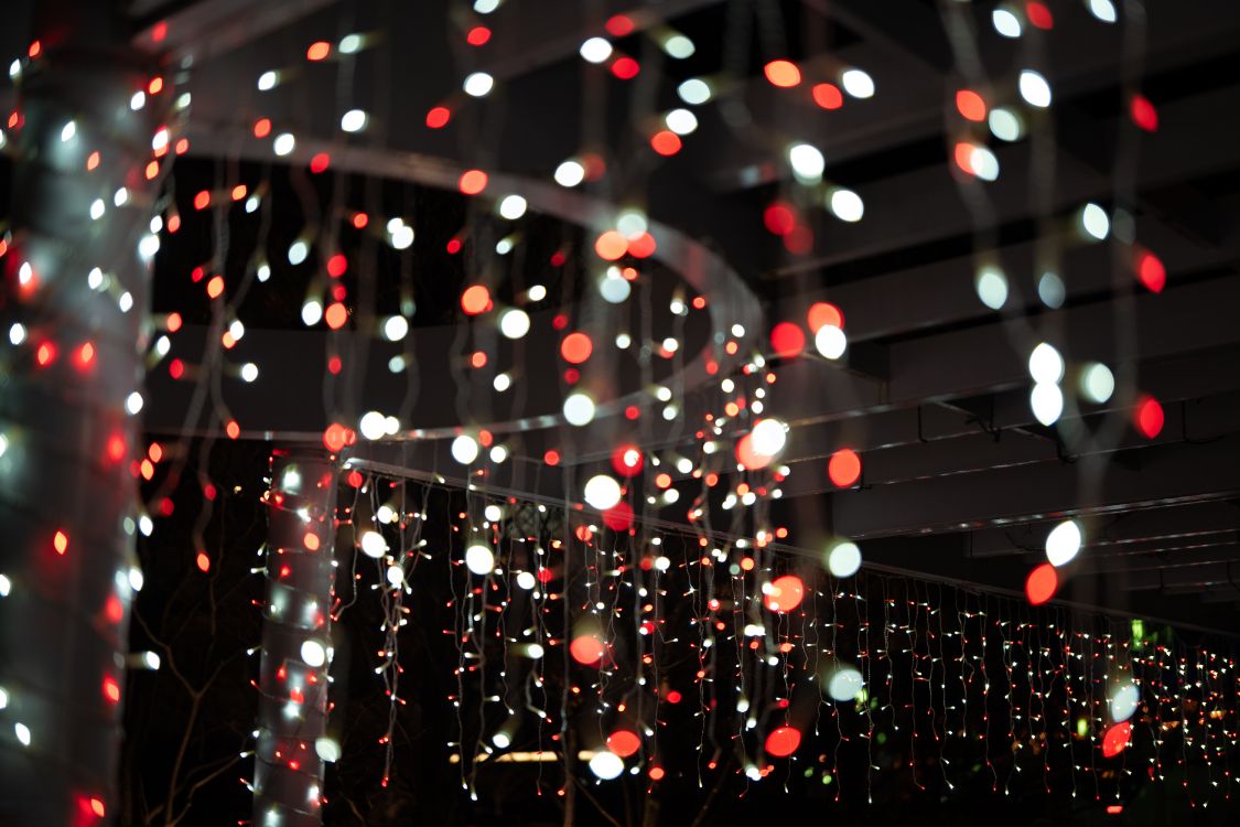 Обои боке, гирлянда, освещение, свет, ночь в разрешении 6000x4000