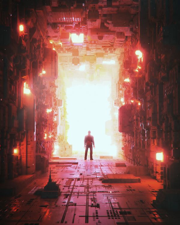 Обои свет, красный цвет, темнота, ночь, тепло в разрешении 1600x2000