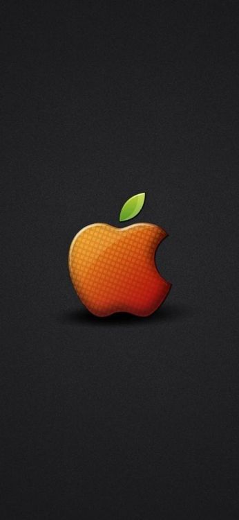 Обои apple, фрукты, Апельсин, растение, лого в разрешении 1242x2688