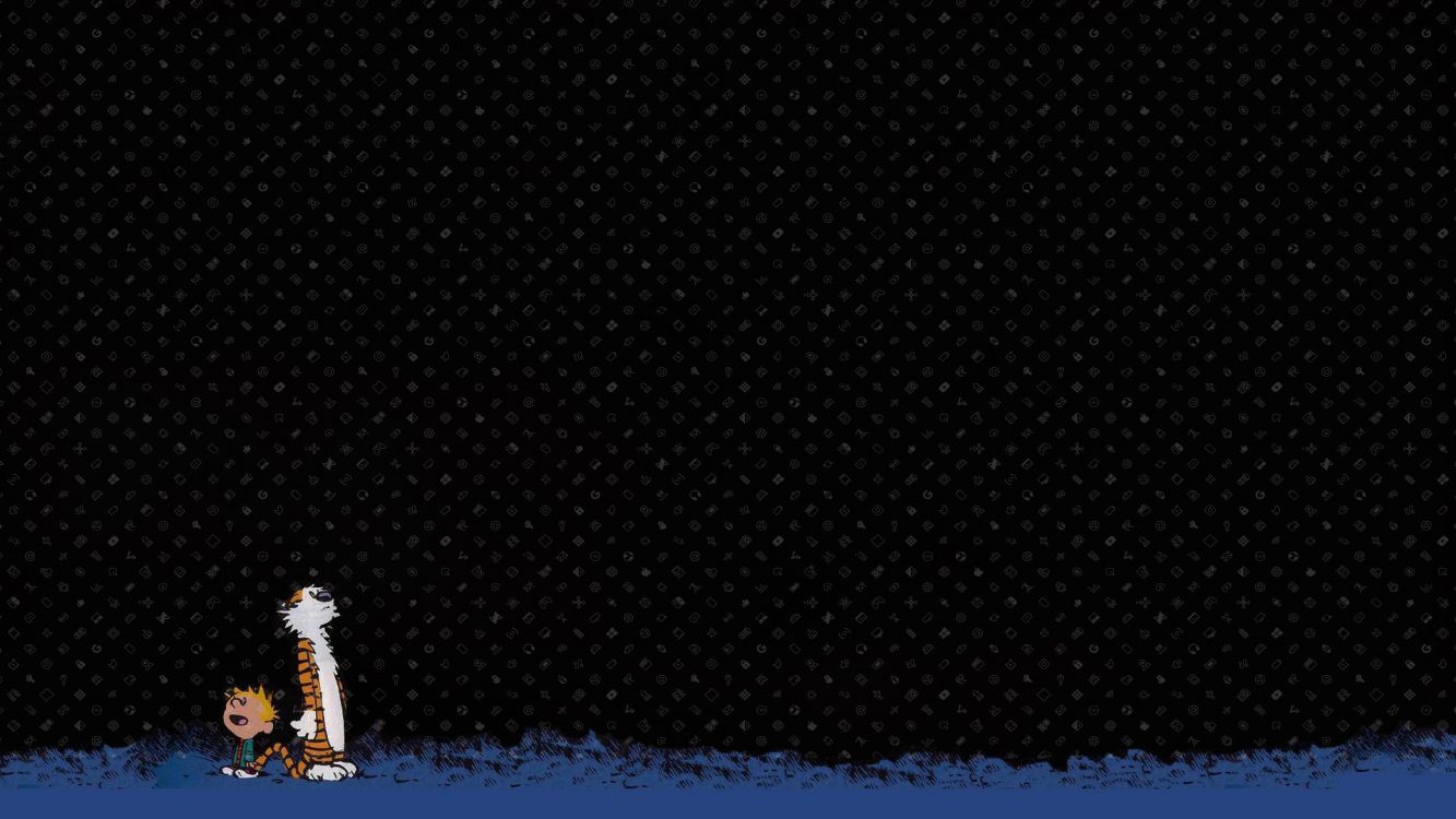 Обои звезды Кальвина и Гоббса, Кальвин и Гоббс, Юмор, Гоббс, мультфильм в разрешении 3840x2160