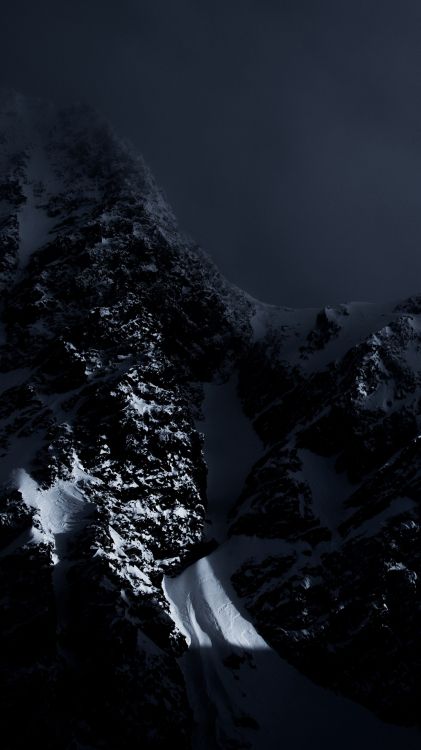 Обои природа, гора, горный хребет, атмосфера, снег в разрешении 1080x1920