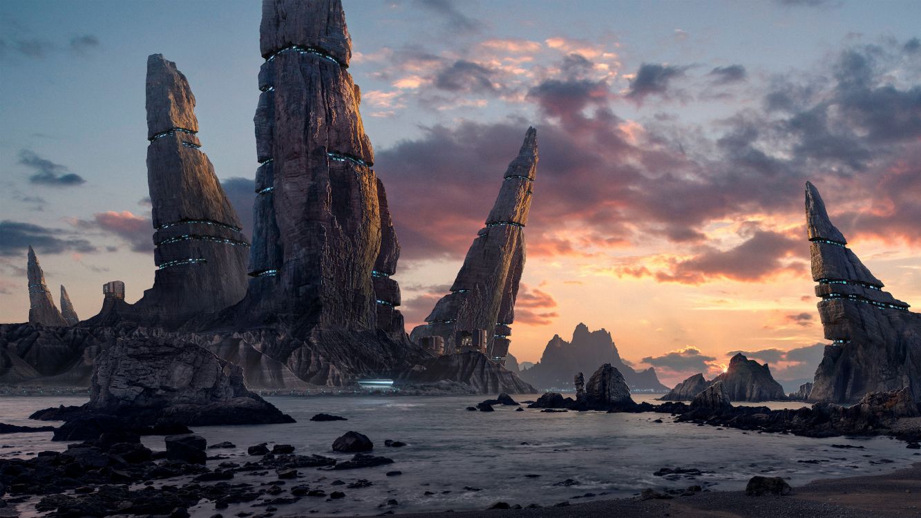 Обои небо, менгир, станция менгир, формирование, мир в разрешении 3840x2160