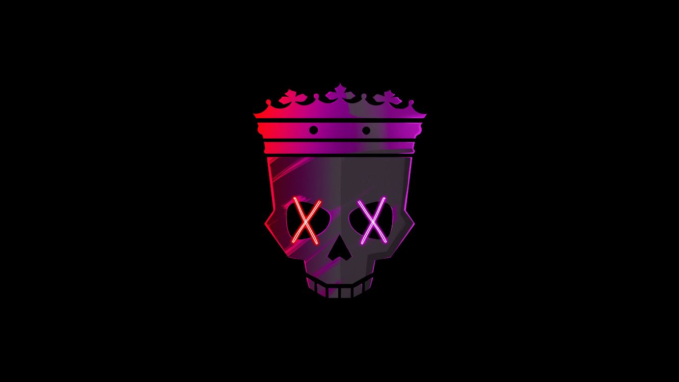 Обои Skull With Crown Minimal в разрешении 5120x2880