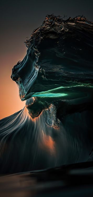 Обои вода, пейзаж, ветровая волна, ветер, электрик в разрешении 1422x3000