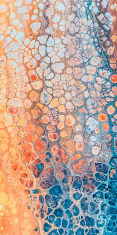 Обои Оранжевый цвет, андроид, смартфон, живопись, арт в разрешении 1500x3000