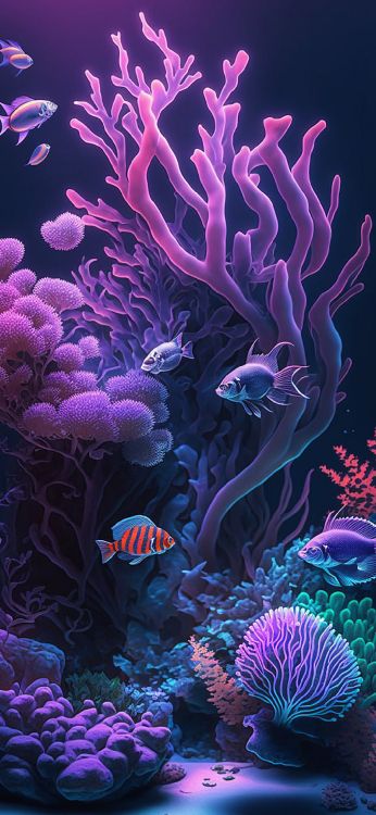 Обои коралловый риф, коралл, коралловый риф рыбы, риф, синий в разрешении 1080x2340